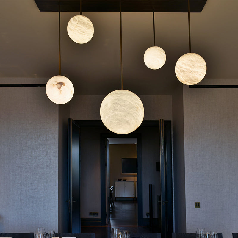 Nademor Alabaster Sphere Staircase Chandelier - XYlight