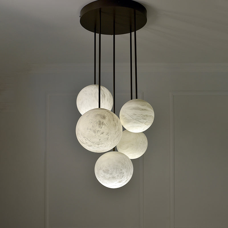 Nademor Alabaster Sphere Staircase Chandelier - XYlight