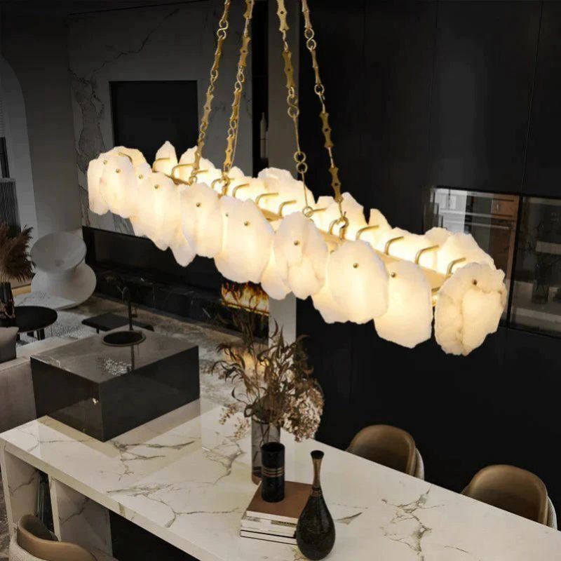 Nake Linear Alabaster Chandelier (Chain) - XYlight