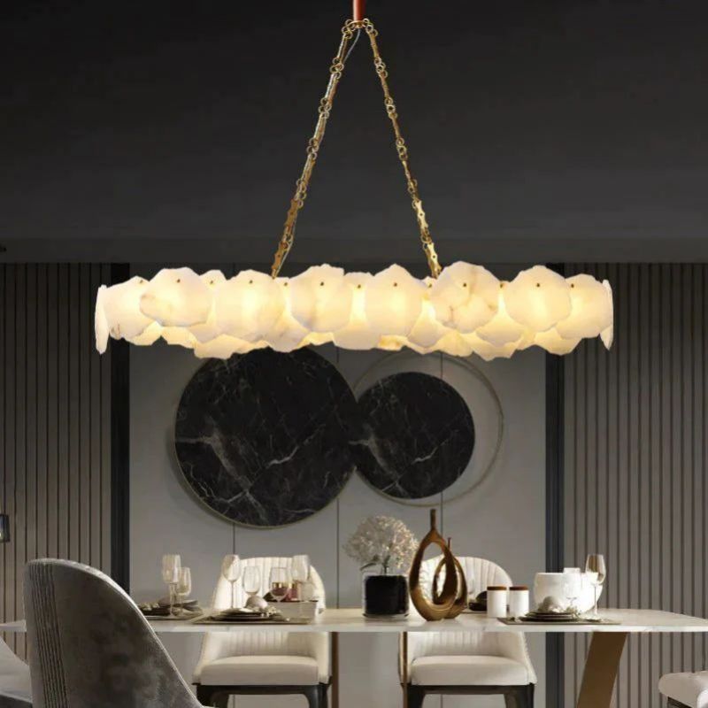 Nake Linear Alabaster Chandelier (Chain) - XYlight