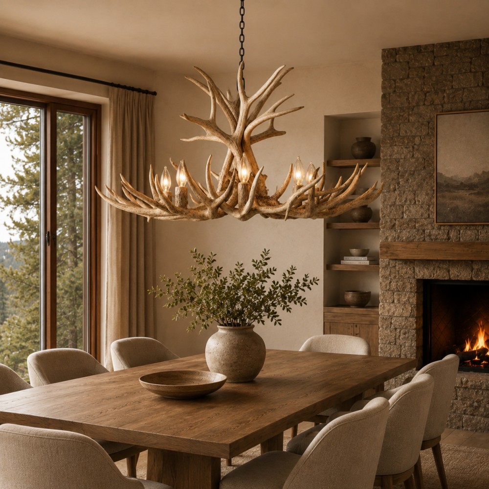 Natural Antler Chandelier 36-Inch - XYlight