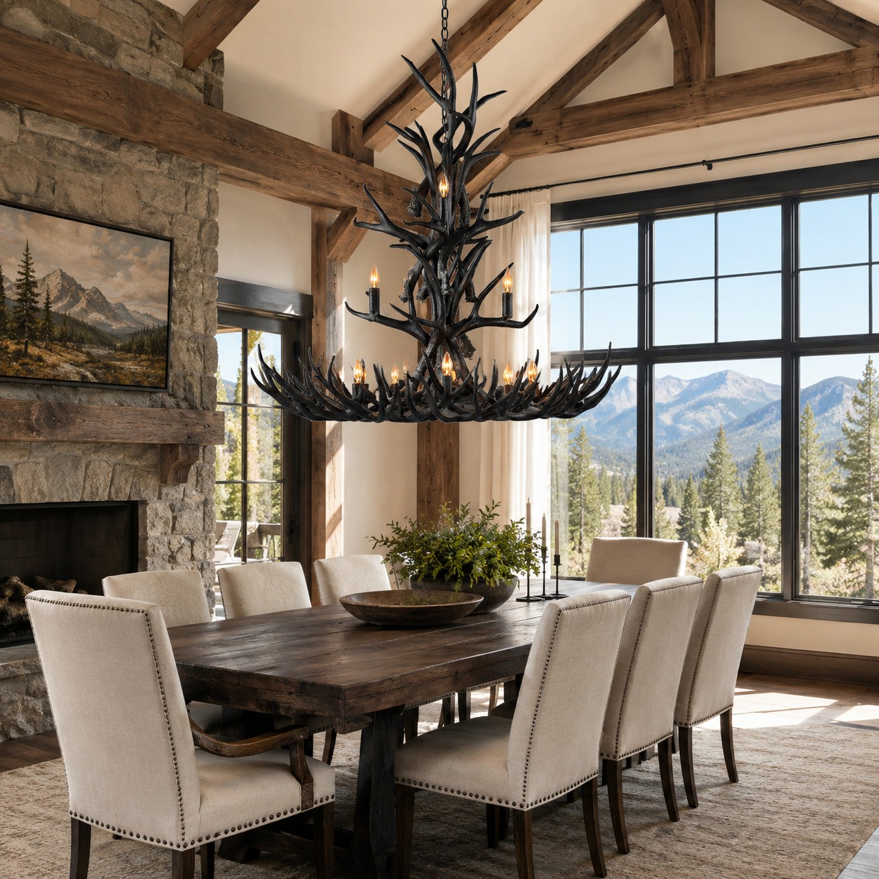 Natural Antler Chandelier 48-Inch - XYlight