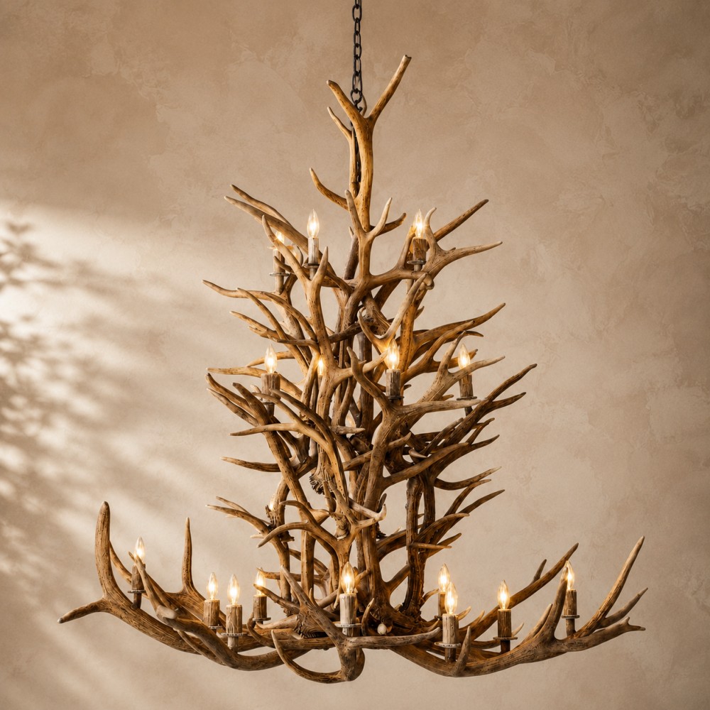 Natural Antler Chandelier 66-Inch - XYlight