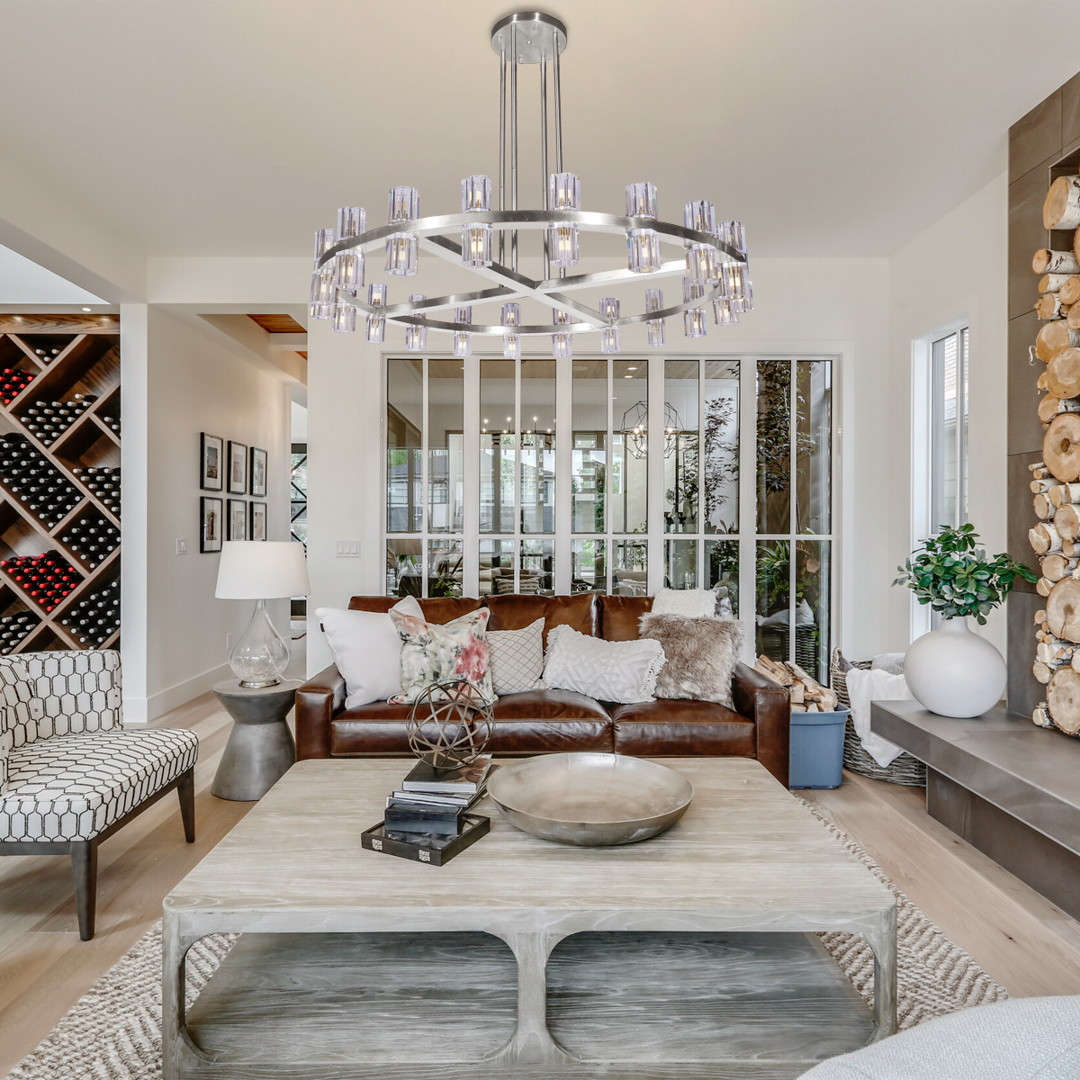 Niverlune Wine-Glass 1-Tier Round Chandelier - XYlight
