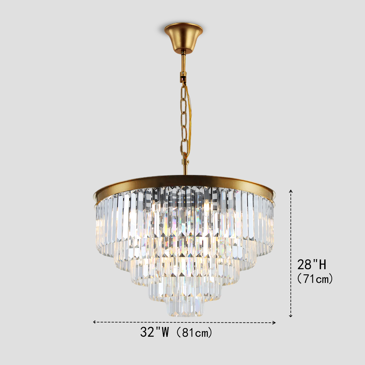 Olmavor 1920s-Style Multi-Tier Clear/Smoke Crystal Round Chandelier - XYlight