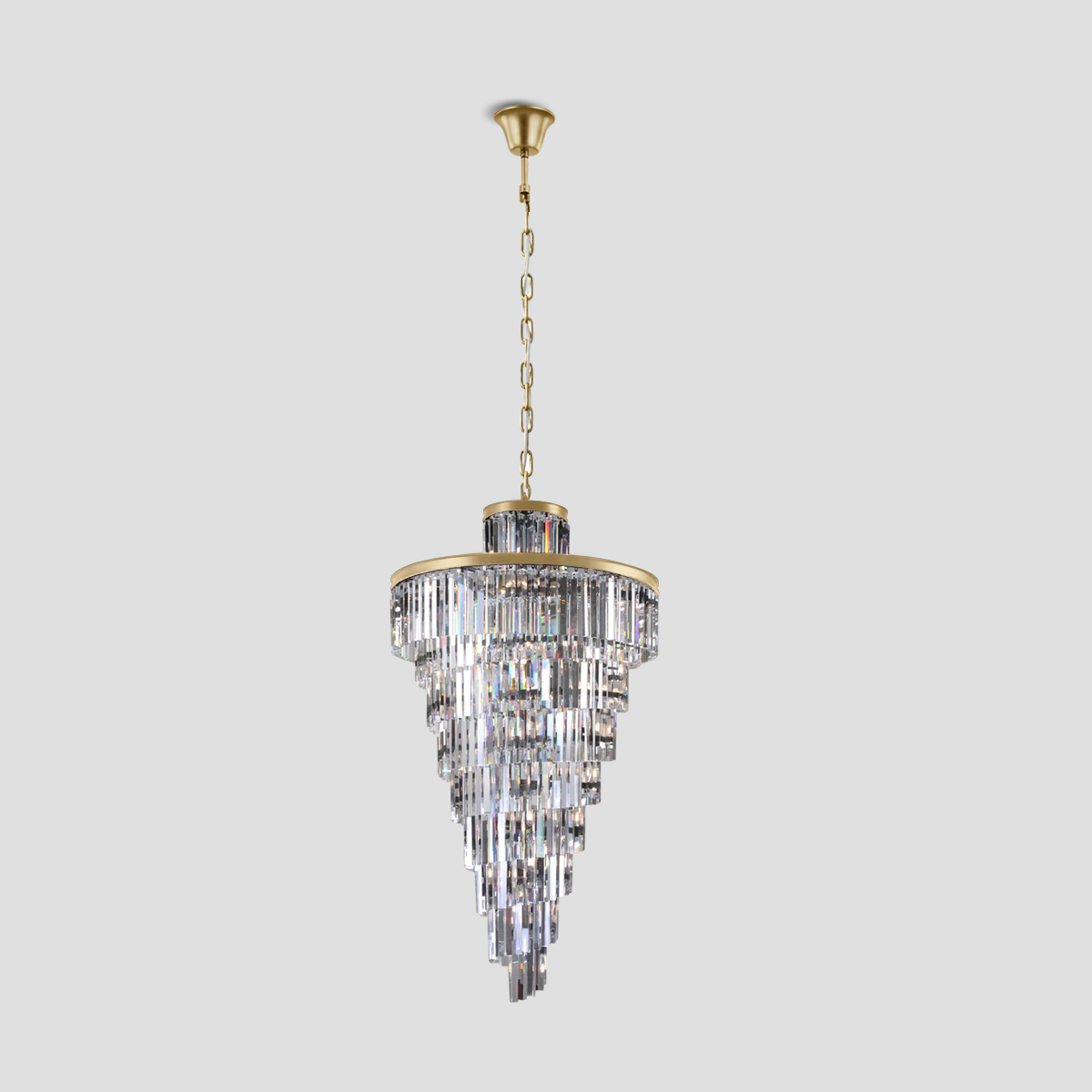 Olmavor 1920s-Style Multi-Tier Crystal Rod Chandelier - XYlight