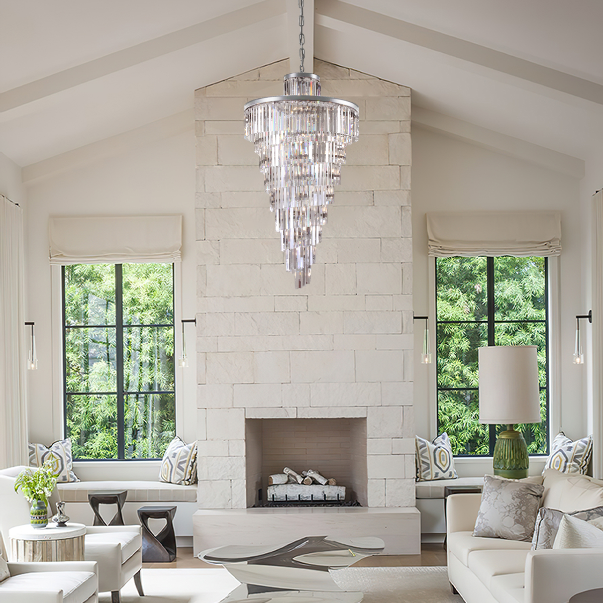 Olmavor 1920s-Style Multi-Tier Crystal Rod Chandelier - XYlight