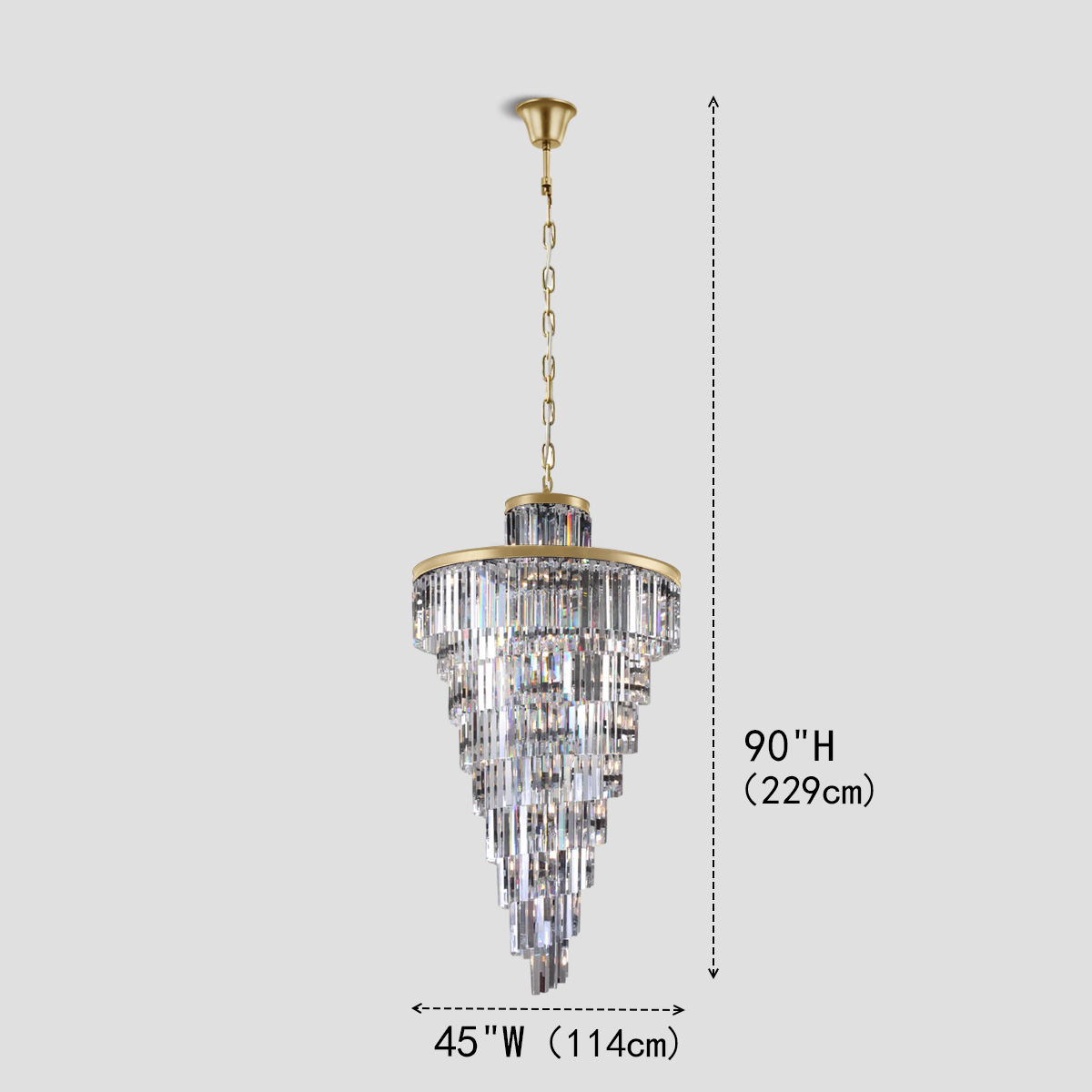 Olmavor 1920s-Style Multi-Tier Crystal Rod Chandelier - XYlight