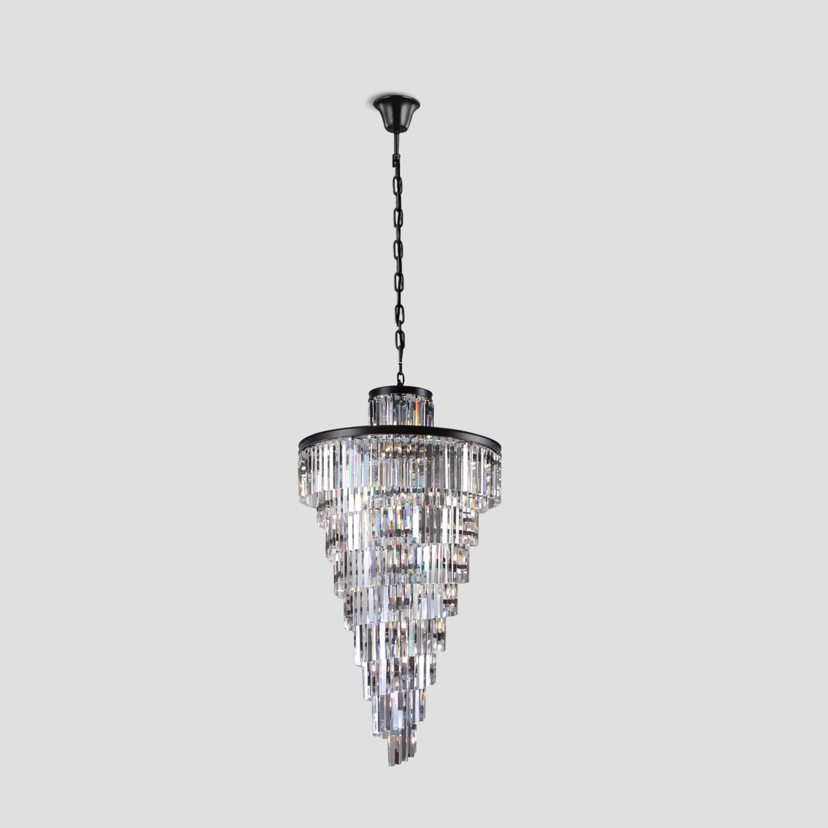 Olmavor 1920s-Style Multi-Tier Crystal Rod Chandelier - XYlight