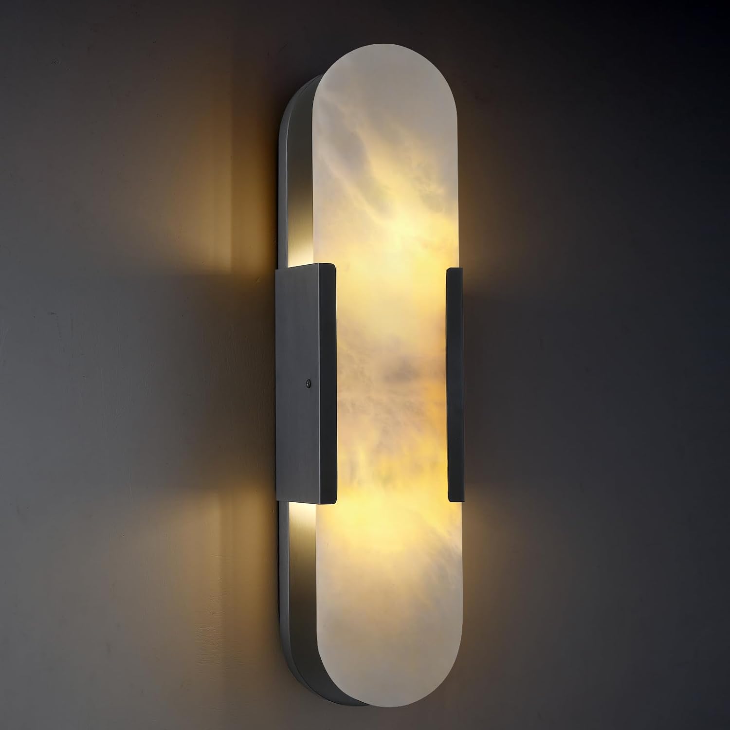 Ovelrune Oval-Shaped Alabaster Wall Sconce 13.8" - XYlight