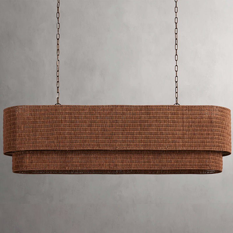 Paloma Rattan Linear Chandelier - XYlight