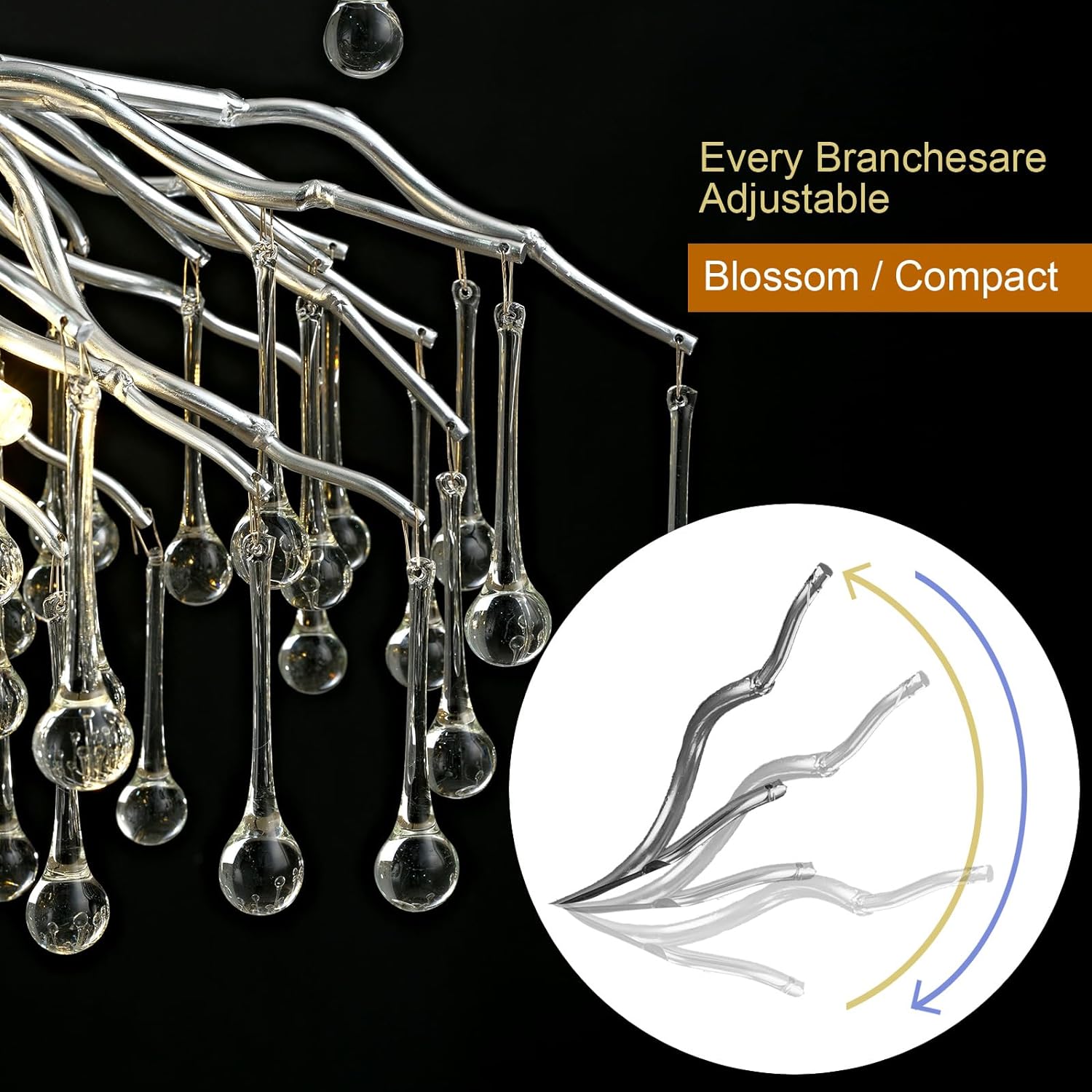 Pluvarelle Tree Branch Chandelier 23" - XYlight