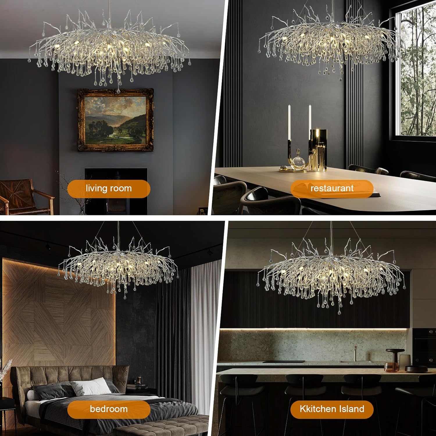 Pluvarelle Tree Branch Chandelier 23" - XYlight