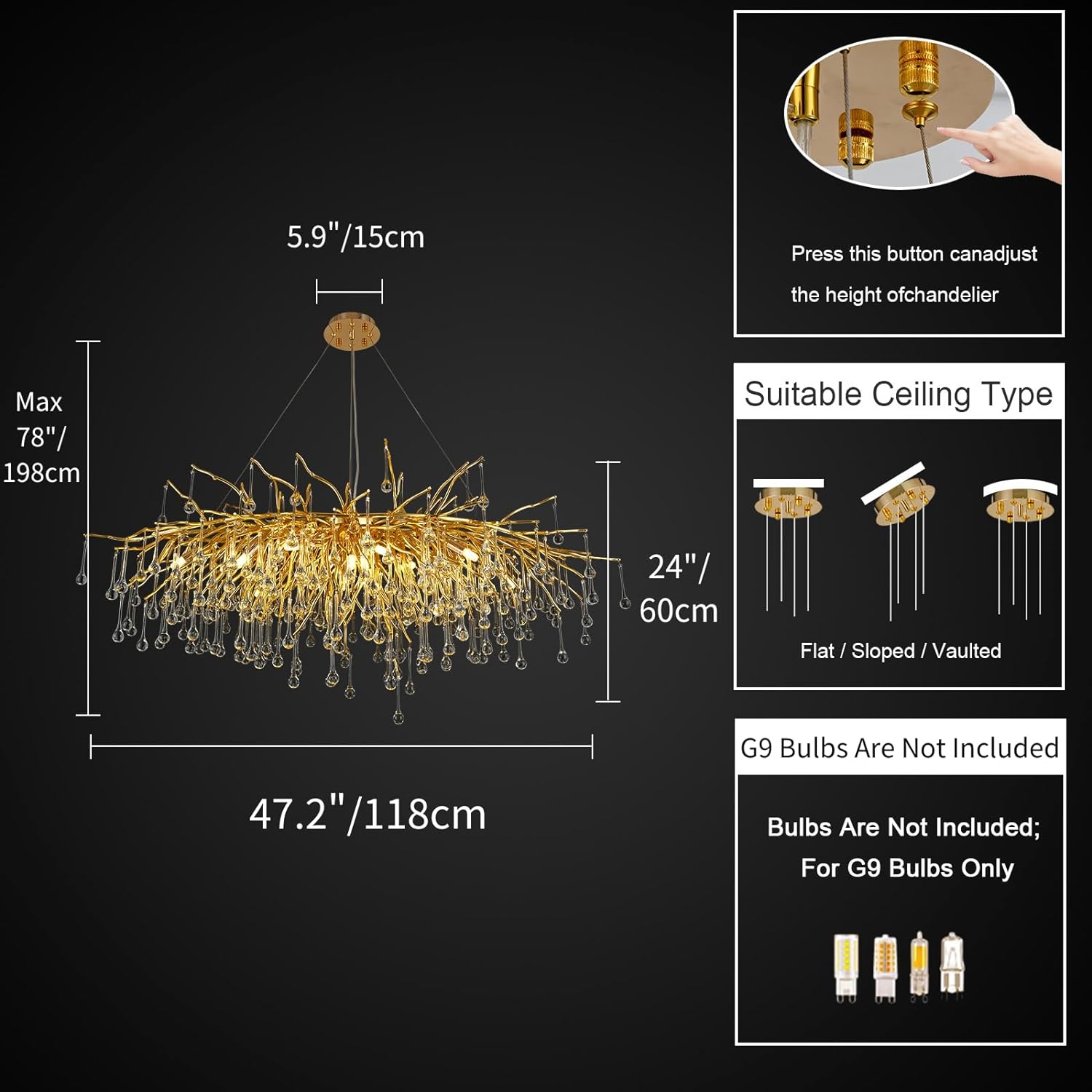 Pluvarelle Tree Branch Chandelier 23" - XYlight