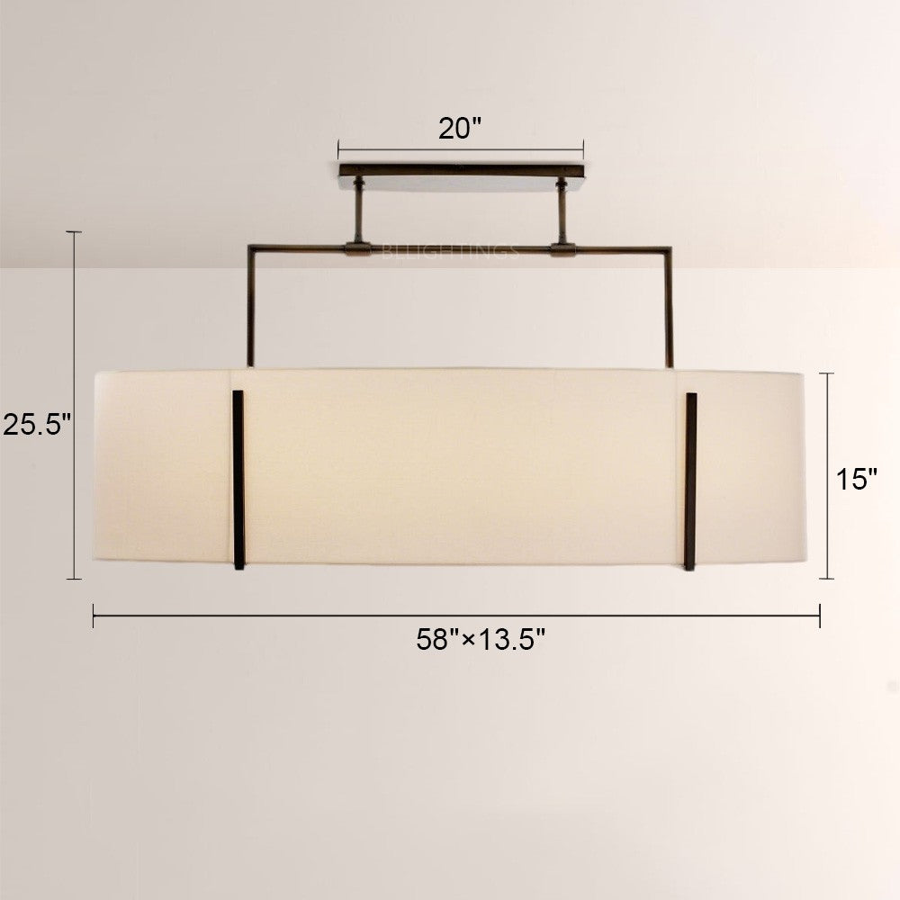 Primo Fabric Linear Chandelier - XYlight