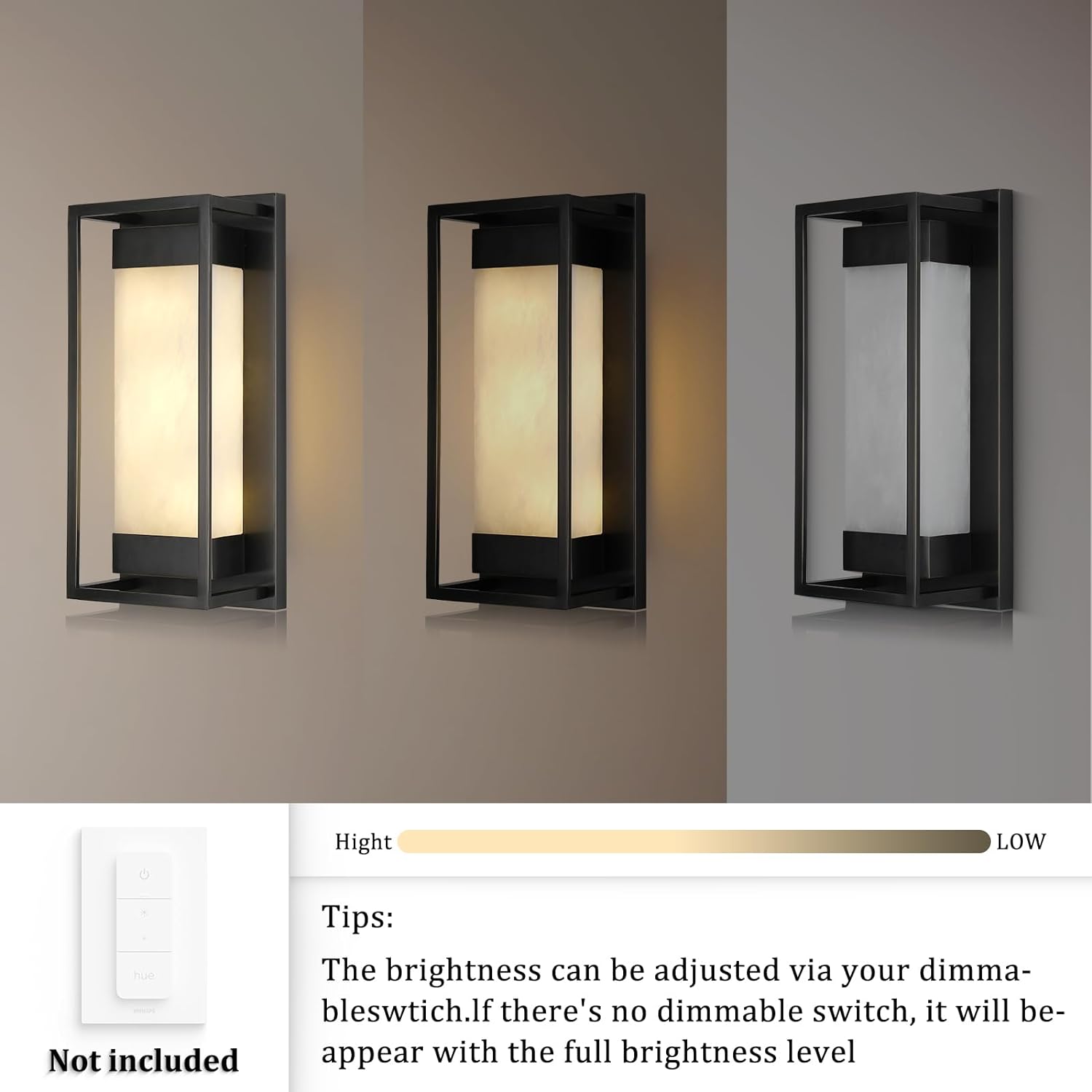 Quardelis Square-Shaped Alabaster Wall Sconce - XYlight