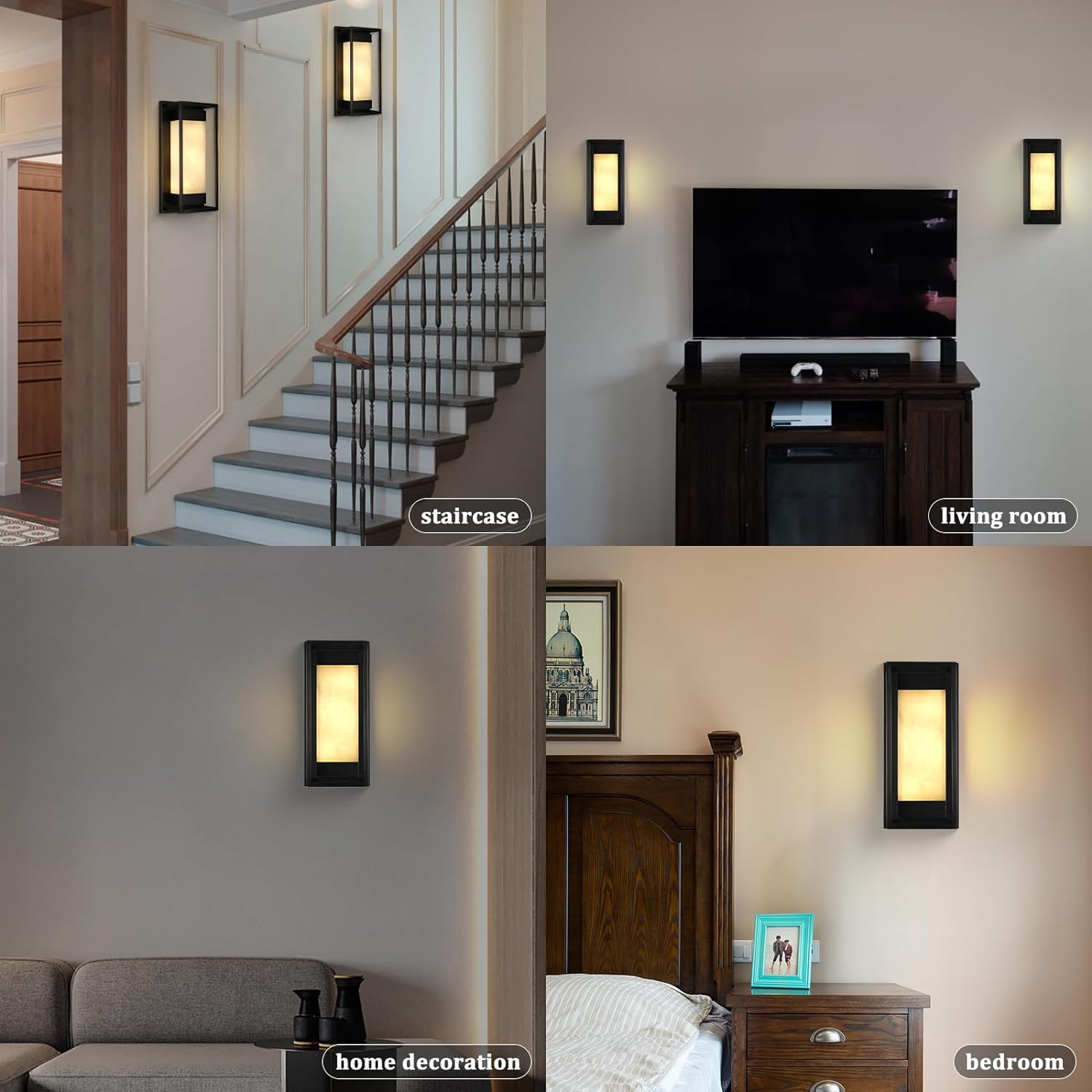 Quardelis Square-Shaped Alabaster Wall Sconce - XYlight