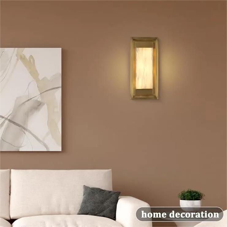 Quardelis Square-Shaped Alabaster Wall Sconce - XYlight