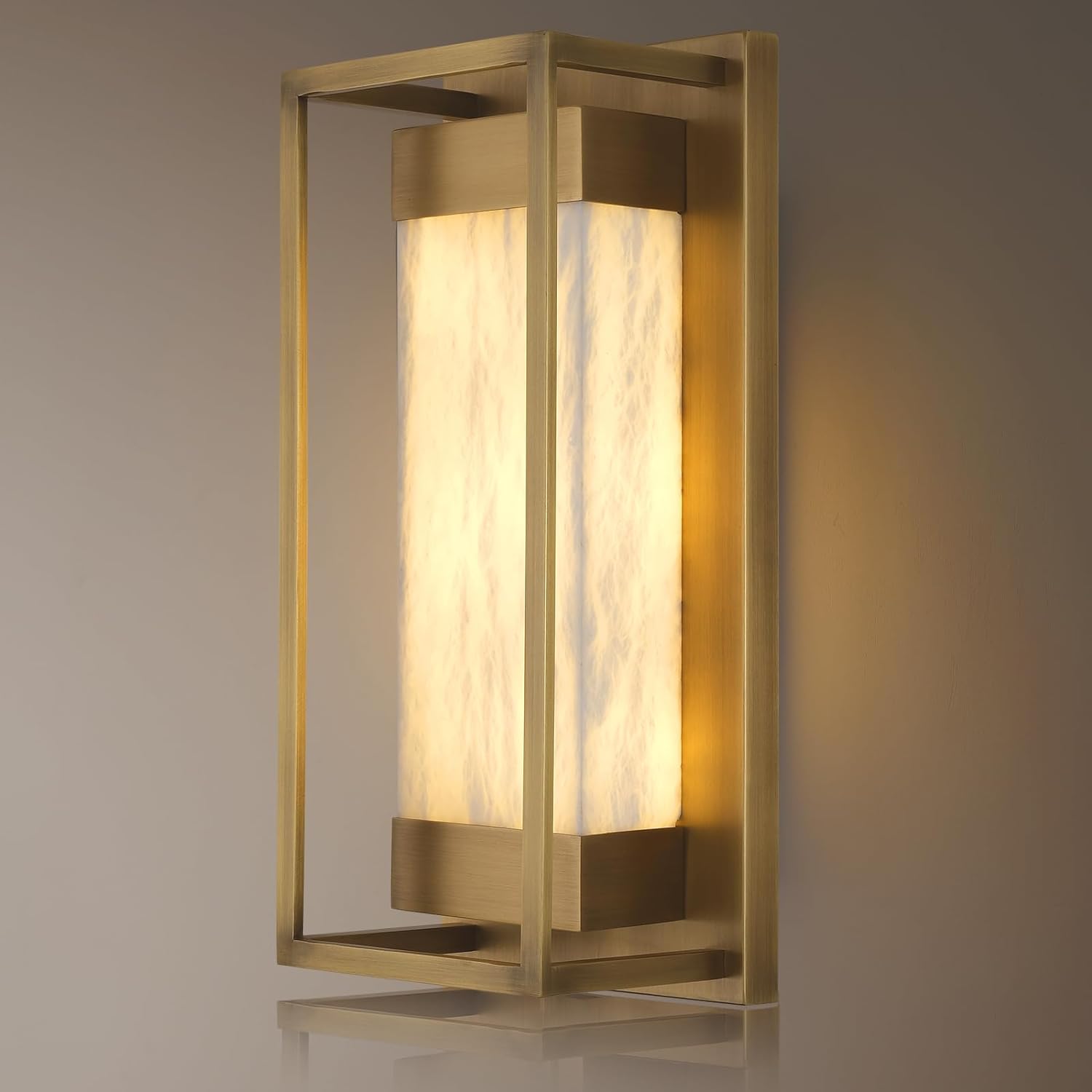 Quardelis Square-Shaped Alabaster Wall Sconce - XYlight