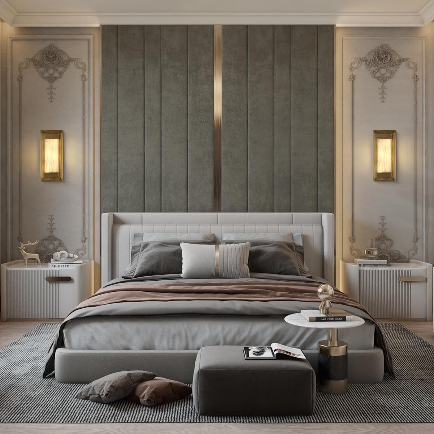 Quardelis Square-Shaped Alabaster Wall Sconce - XYlight