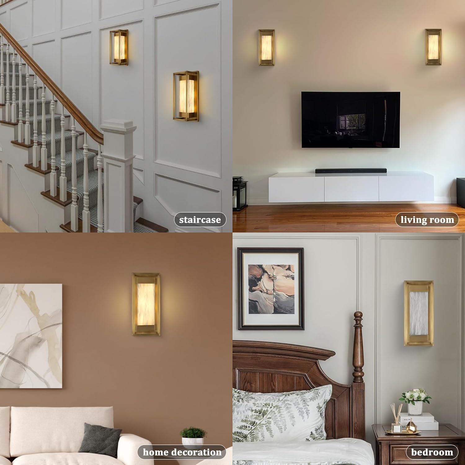 Quardelis Square-Shaped Alabaster Wall Sconce - XYlight