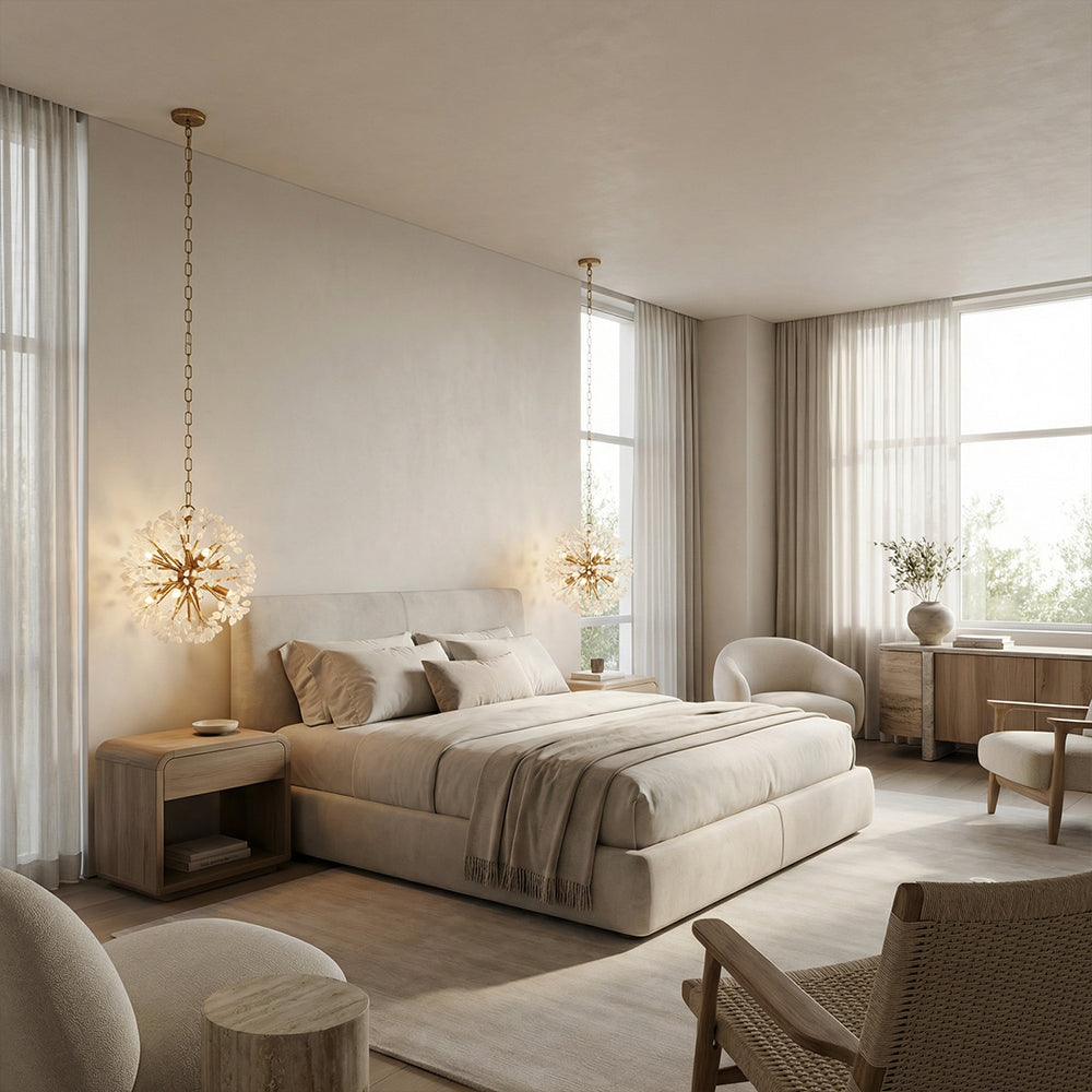 Quartz Crystal Spherical Eight-Light Chandelier - XYlight