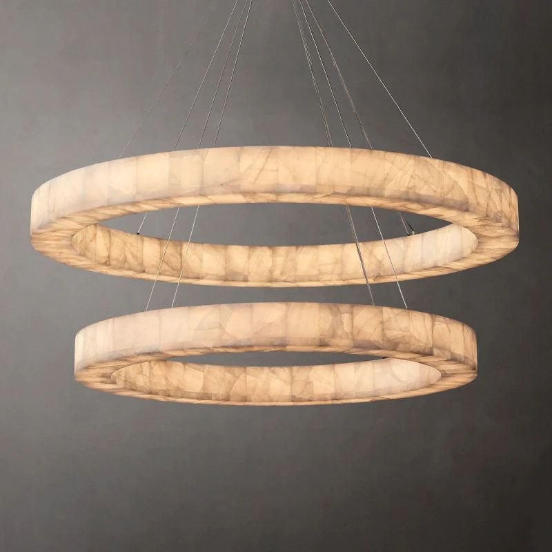 Rabedorn 2-Tier Round Calcite Chandelier - XYlight