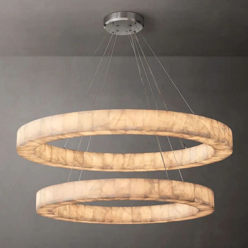 Rabedorn 2-Tier Round Calcite Chandelier - XYlight