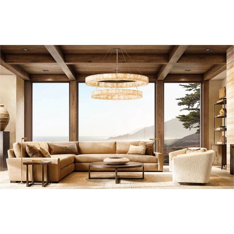 Rabedorn 2-Tier Round Calcite Chandelier - XYlight