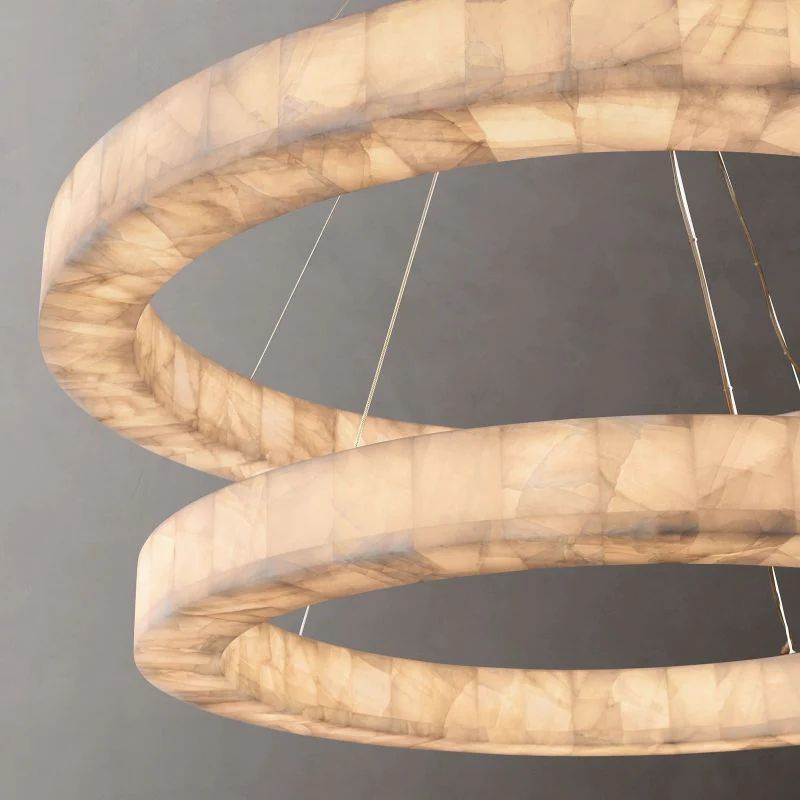 Rabedorn 2-Tier Round Calcite Chandelier - XYlight