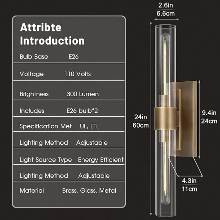 Radalven Glass Linear Sconce - XYlight
