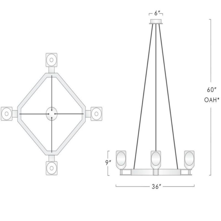 Raibero 4 Light Square Chandelier - XYlight
