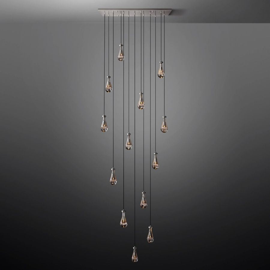 Raindrop Rectangular Hand-Blown Glass Chandelier - XYlight