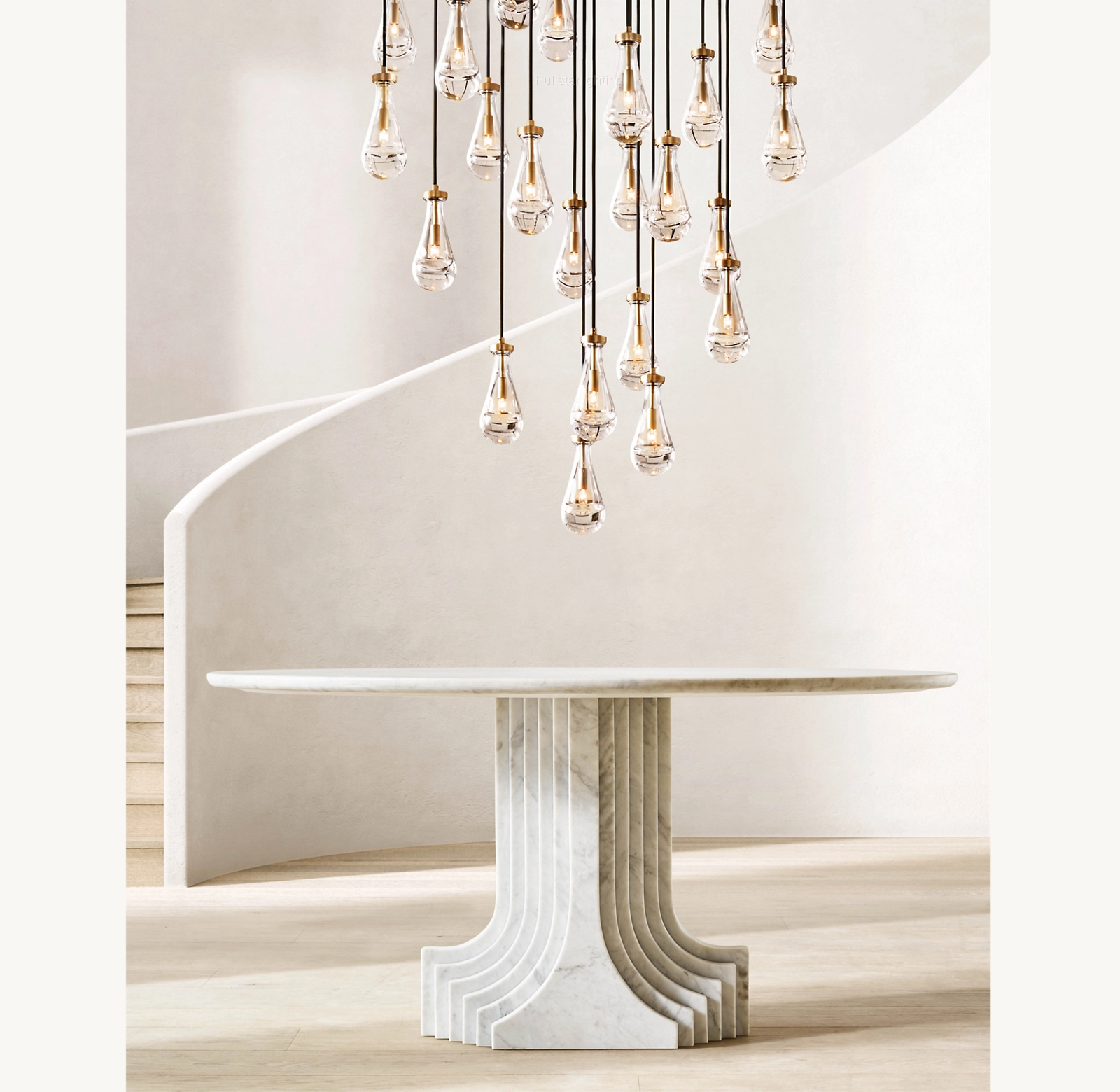 Raindrop Round Hand-Blown Glass Chandelier - XYlight