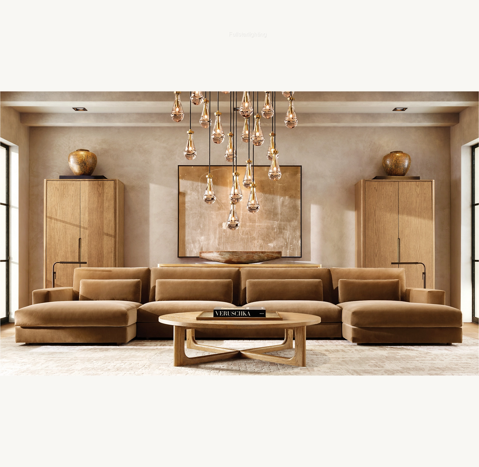 Raindrop Round Hand-Blown Glass Chandelier - XYlight