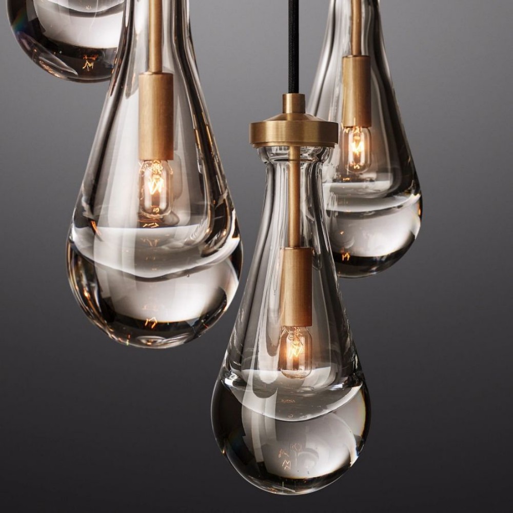 Raindrop Round Hand-Blown Glass Chandelier - XYlight