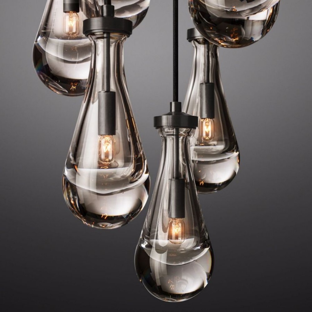 Raindrop Round Hand-Blown Glass Chandelier - XYlight