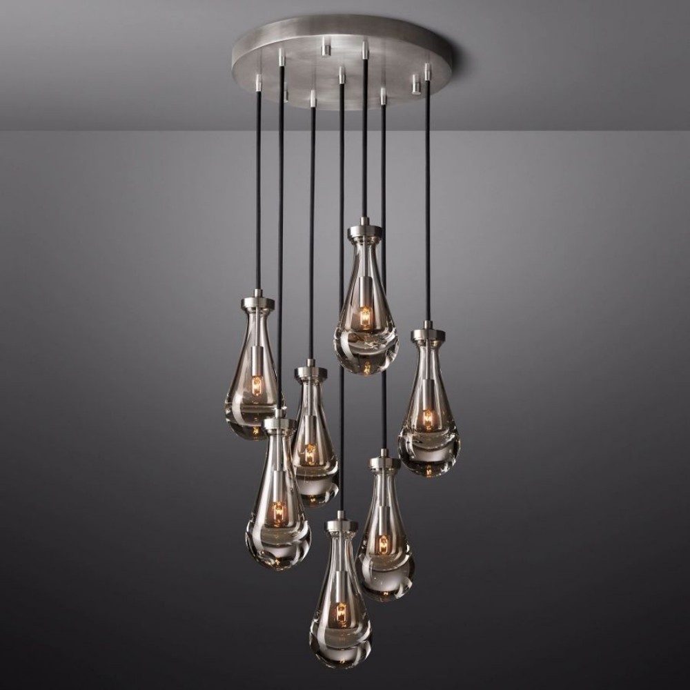Raindrop Round Hand-Blown Glass Chandelier - XYlight