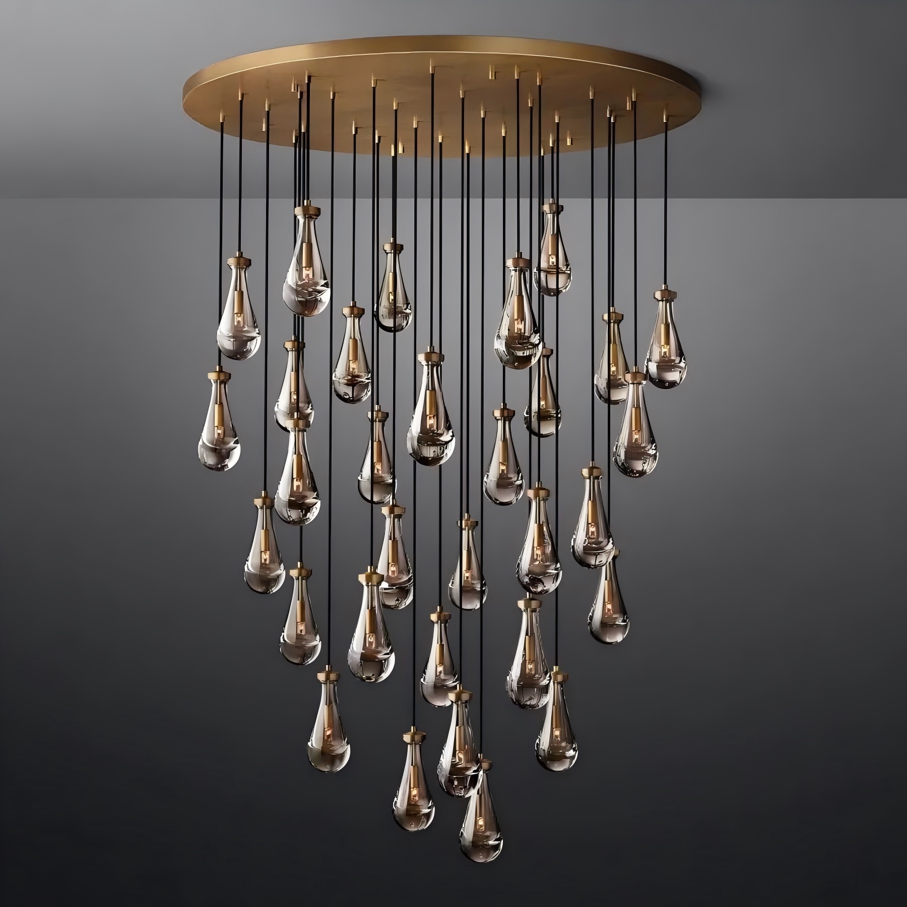 Raindrop Round Hand-Blown Glass Chandelier - XYlight