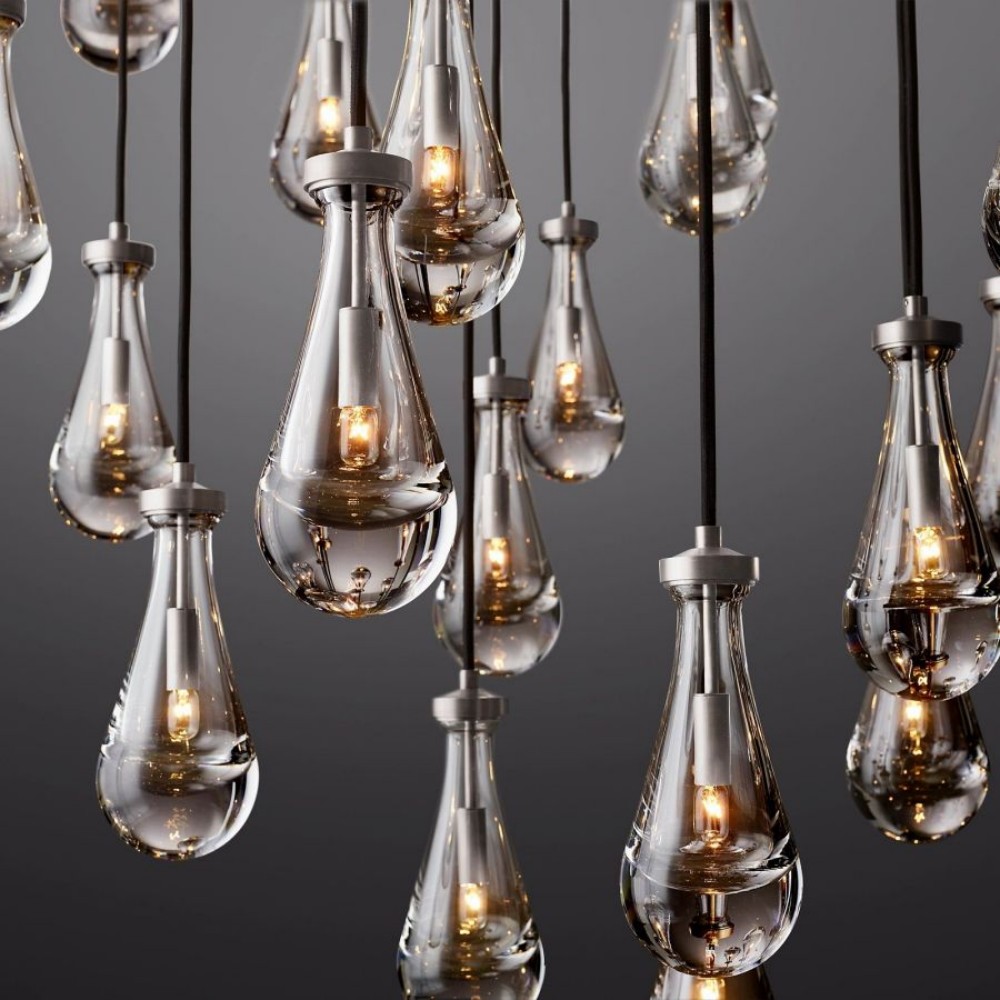 Raindrop Round Hand-Blown Glass Chandelier - XYlight
