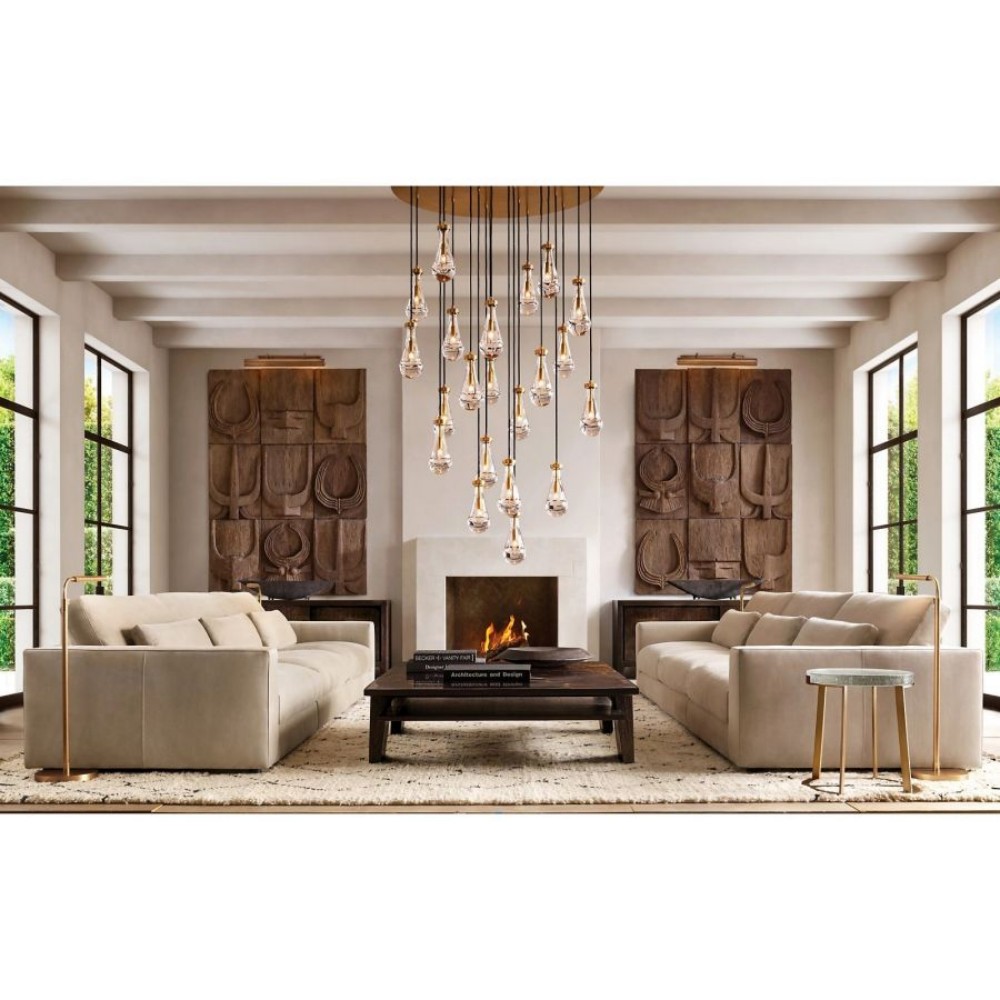 Raindrop Round Hand-Blown Glass Chandelier - XYlight