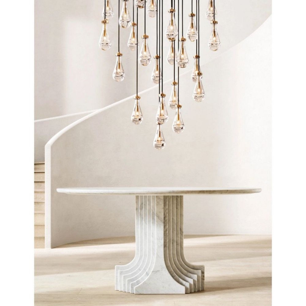 Raindrop Round Hand-Blown Glass Chandelier - XYlight