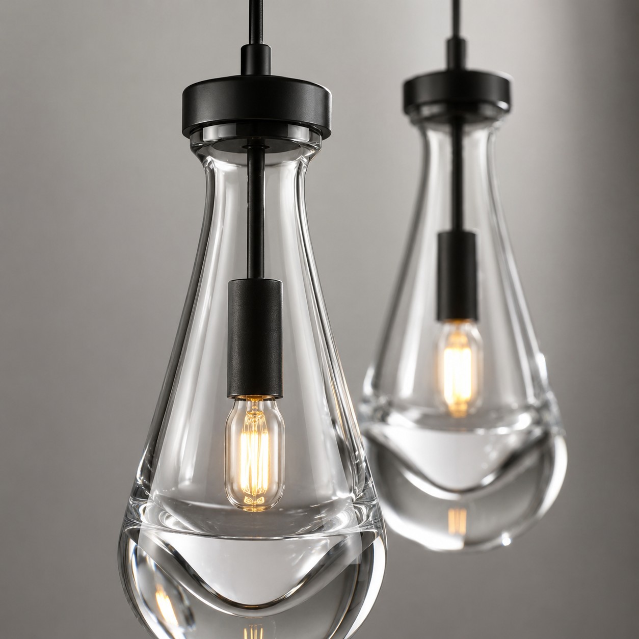Rivelvane 2-Light Round Cord Chandelier with Glass Drops - XYlight