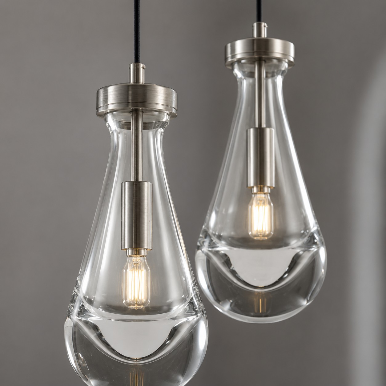 Rivelvane 2-Light Round Cord Chandelier with Glass Drops - XYlight