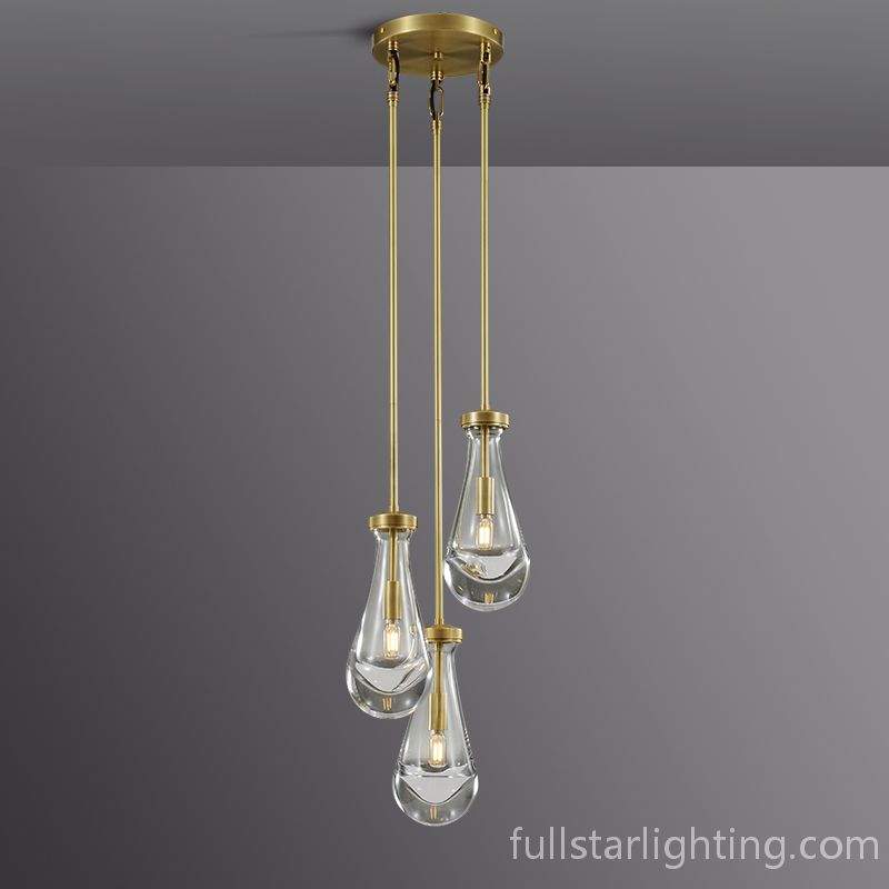 Rivelvane 3-Light Round Glass Rod Chandelier - XYlight