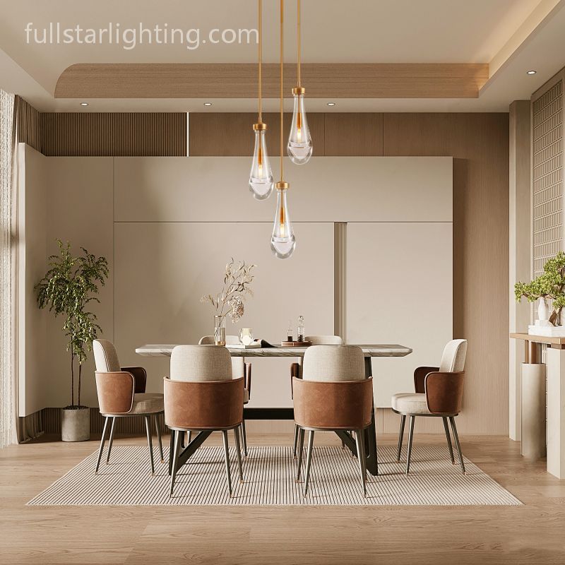Rivelvane 3-Light Round Glass Rod Chandelier - XYlight