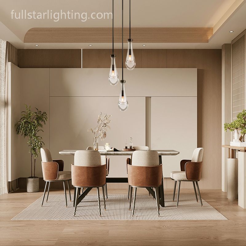 Rivelvane 3-Light Round Glass Rod Chandelier - XYlight