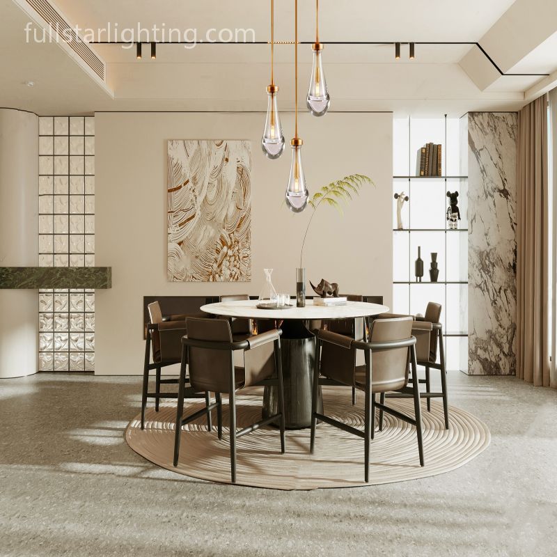Rivelvane 3-Light Round Glass Rod Chandelier - XYlight