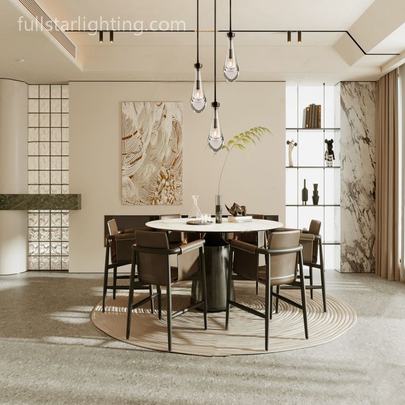 Rivelvane 3-Light Round Glass Rod Chandelier - XYlight