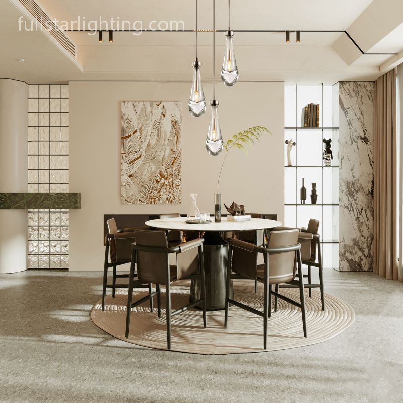 Rivelvane 3-Light Round Glass Rod Chandelier - XYlight